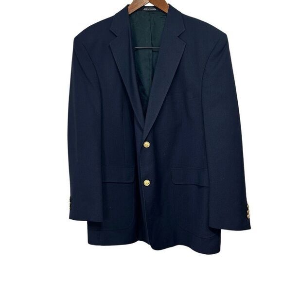 David Taylor Men’s Blazer Sports Coat sz 44R Wool Blend Navy Gold Button # F646 - Picture 1 of 13